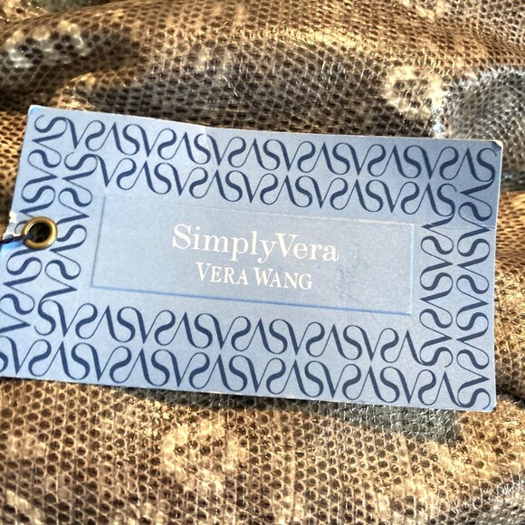 Simply Vera Wang Beige, Brown Snakeskin Shoulder Hobo Bag - Picture 4 of 9